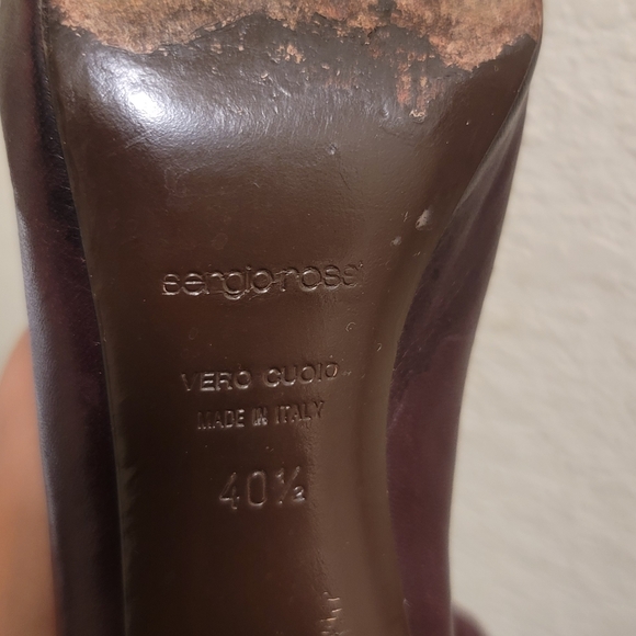 Sergio Rossi Brown Leather Tall Sock Boot - Picture 10 of 10